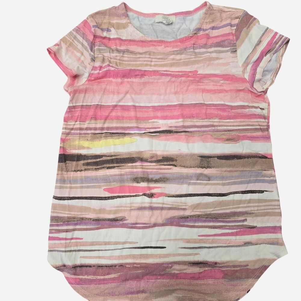 Cupio Women's Size Y2K pink babydoll striped top